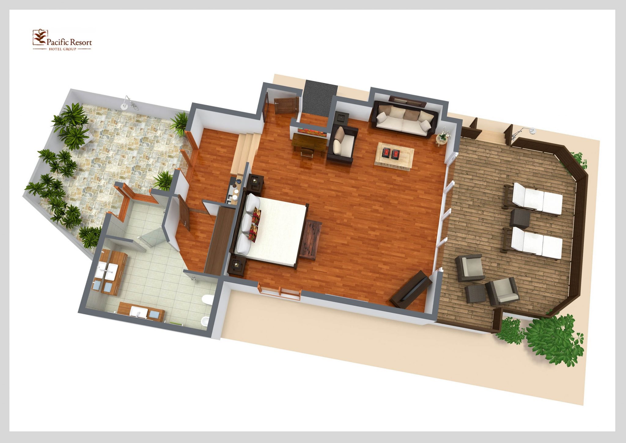 Ultimate Beachfront Bungalow - Room Plan